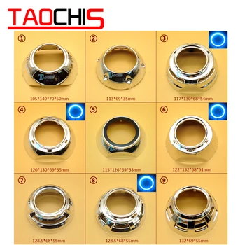 

Taochis Car-Styling Lens hood shroud DIY for Hella 3 5 Q5 Projector lens shell Chrome with angel eyes holes