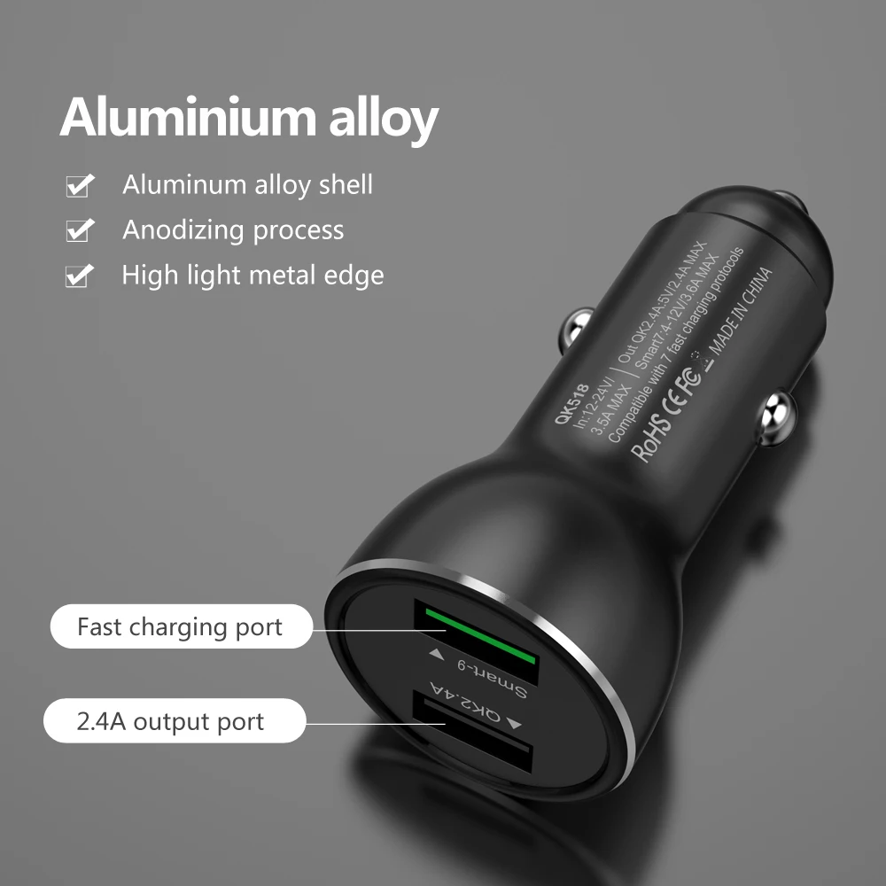 

Car Charger Super Charge Dual USB Port/Type C Port Fast Charging For HAIWEI For Samsung Universal 5V Charging Devices