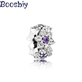 

Boosbiy 2pc Hot Sale Purple Flower Charm Beads Fit Brand Charm Bracelets Necklaces For Women Jewelry Accessories Making