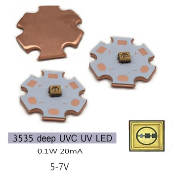 

UVC Deep UV light LED 3535 0.1W 265nm 275nm 310nm violet ultraviolet 5-7V with 20mm Copper PCB
