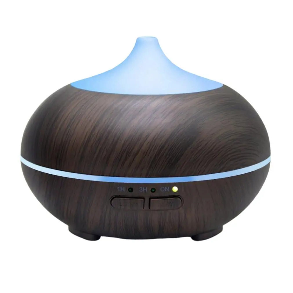 

Air Humidifier Ultrasonic Aroma Essential Oil Diffuser 400Ml Aromatherapy Machine Half Wood Grain Color Changing