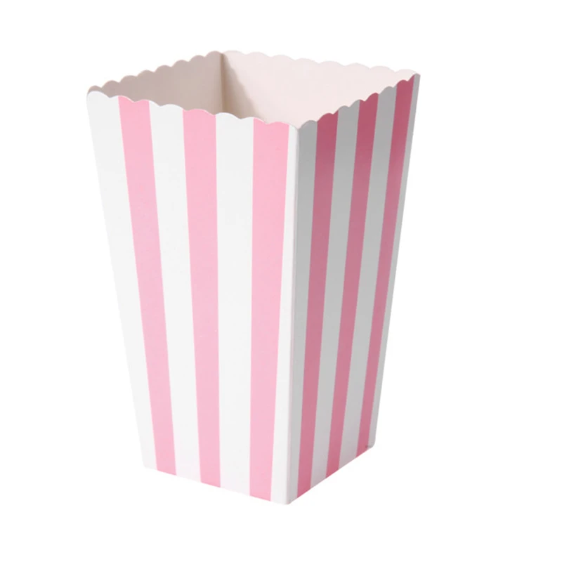 12pcs Pink Blue Stripe Wave Dot Paper Popcorn Boxes Bag Birthday Party decorations kids baby shower boy Girl party supplies Hot - Цвет: As Picture