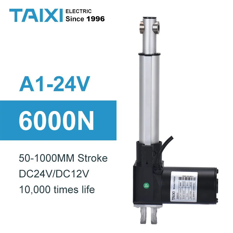 

6000N Electric Linear Actuator 200mm 250mm Stroke DC12V/24V Motor 50mm 100mm Telescopic Actuator 150mm 600kg Load Lifting Column