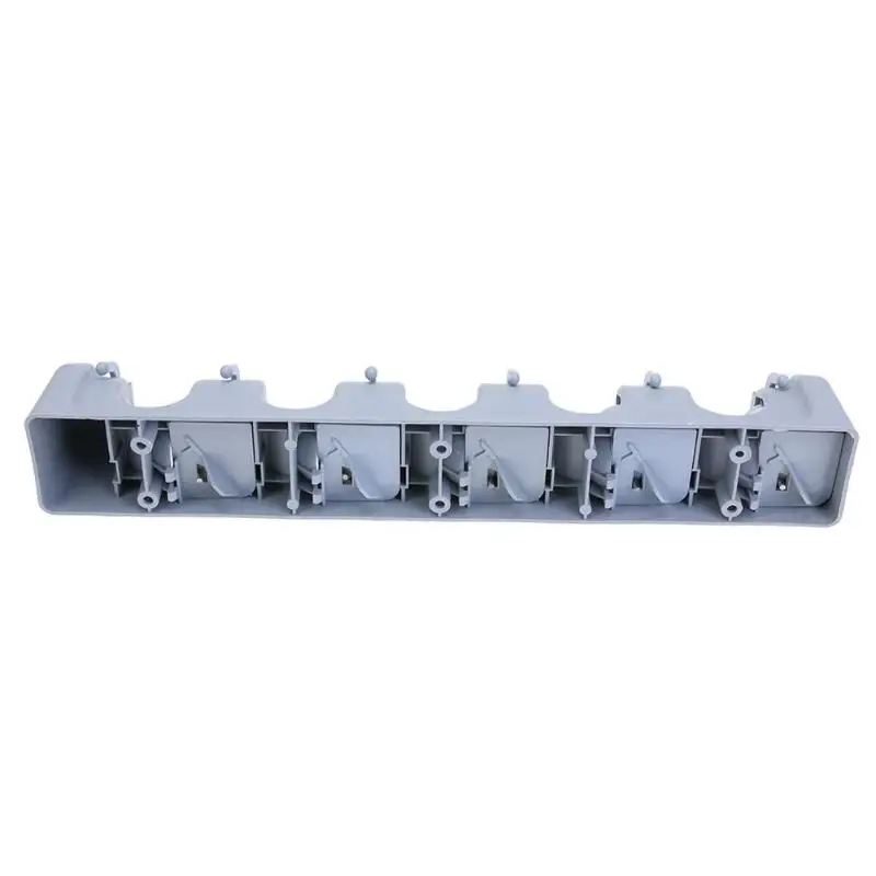 ABS Plastic Mop Holder Broom Organizer 5 Slots 6 Hooks Wall Mounted