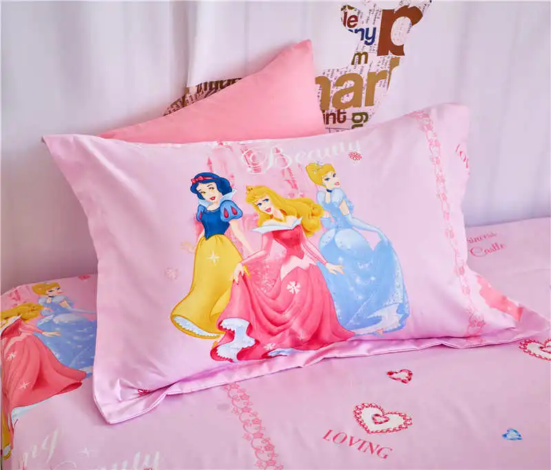 

Pink Disney Princess Pillow Shams 48*74cm for Girls Bedroom Decor 19*29 inch Pillow case kids Pillow Covers 1 piece 3D Printed