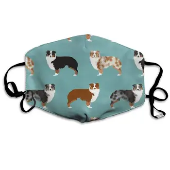 

Breathable Anti Dust Mouth Mask with Adjustable Earloop, Warm Windproof Reusable Washable Half Face Mask, Australian Shepherds