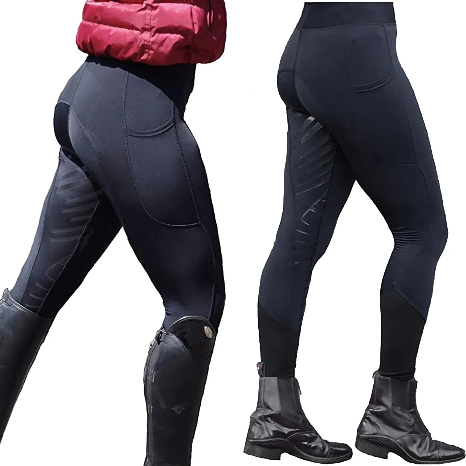 Pantalones ecuestres elásticos de cintura alta para mujer, calzas ajustadas para carreras de caballos, montar a caballo, acampar, correr y escalar