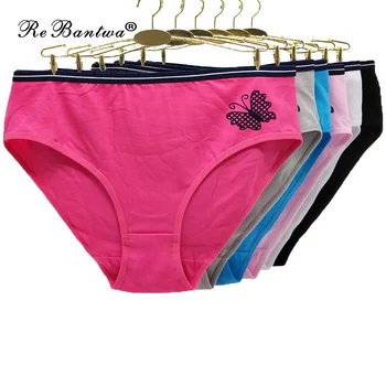 

Plus Size 4XL Butterfly print knickers Women's Big yards cotton underwear large size lady briefs mommy pants Mothers Lingerie