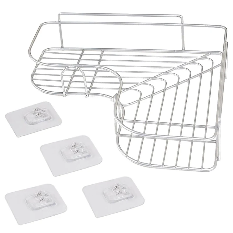 

Bathroom Shelves Bathroom Punch-free Corner Triangle Wrought Iron Shelf European Style Corner Shelf