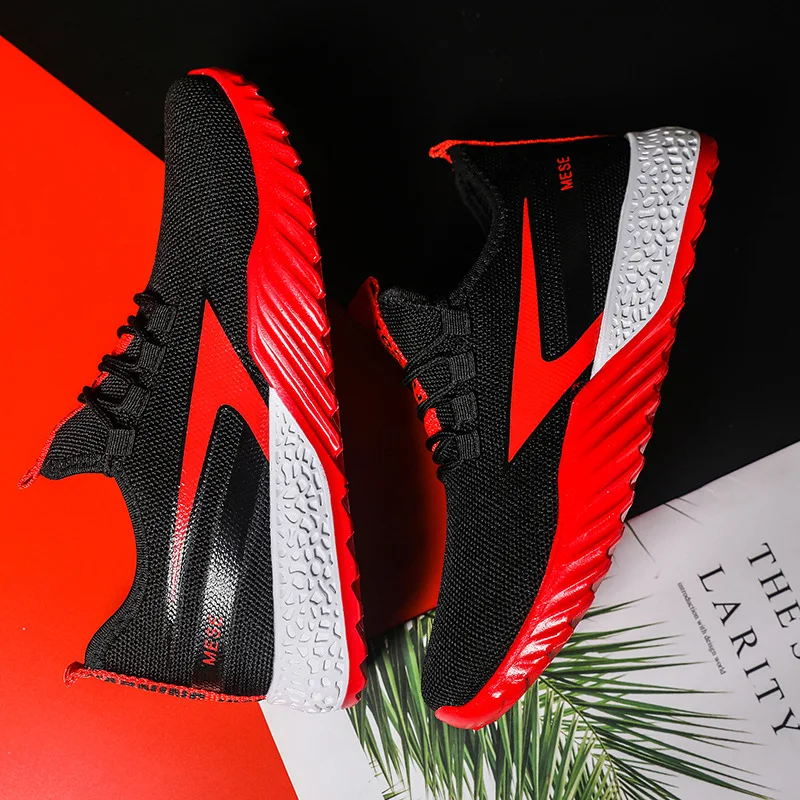 Summer New Style PU Bottom Fly Woven Casual Comfortable Breathable Mesh MEN'S SHOES Athletic Shoes Two-color Sole Running S