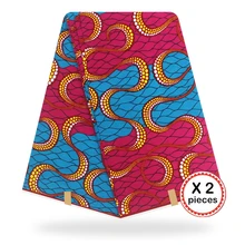 Африканская восковая ткань с принтом Анкара для шитья Анкара африканская ткань 12 ярдов Нигерия хлопок Гана ткань для платья 91006