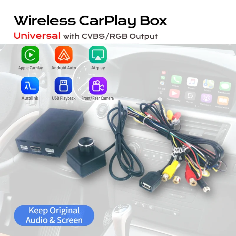 Universal Wireless CarPlay Module with Android Auto Mirror Link