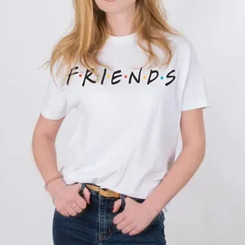 

FRIENDS Letter t shirt Women tshirt Casual Funny t shirt For Lady Girl Top Tee Hipster Drop Ship