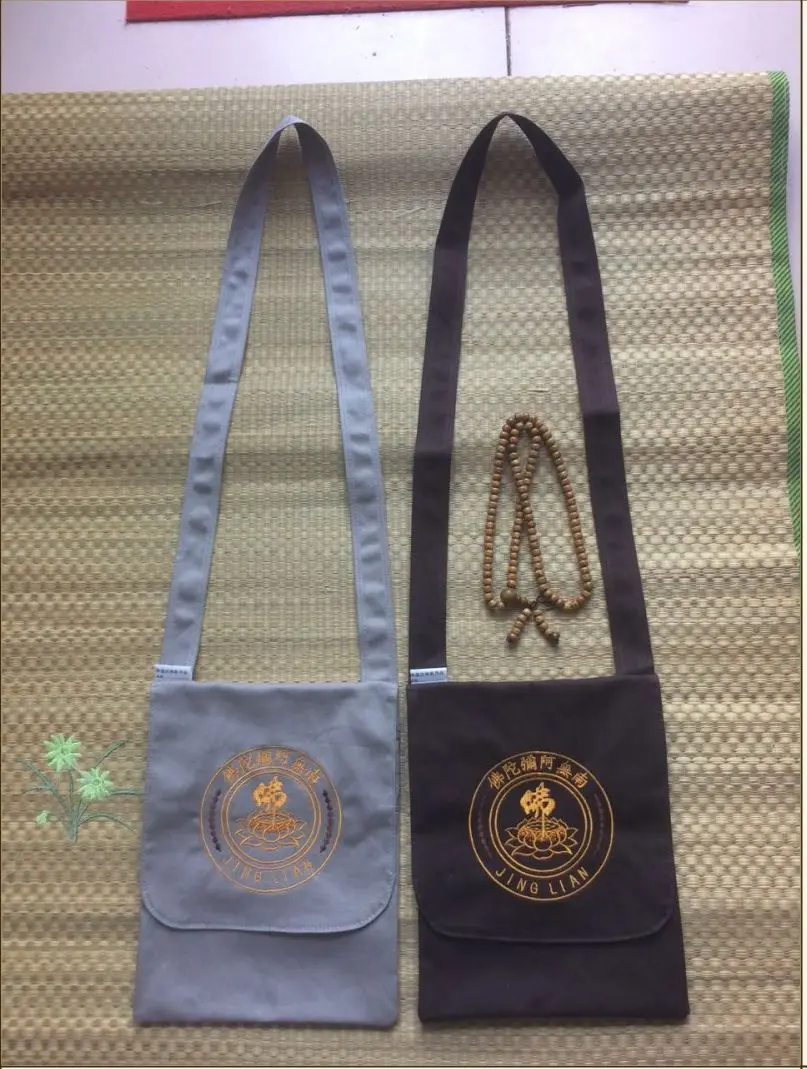 2pcs/1lot canvas shaolin monk package zen lay haiqing bags Buddhism sachets Buddha blessing bag | Спорт и развлечения