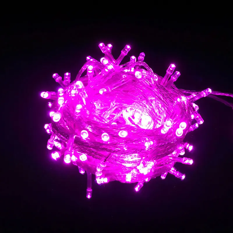 20M 200LEDs 8 Patterns LED String Fairy Lights Bulbs Party 220V EU Plug - Испускаемый цвет: Pink