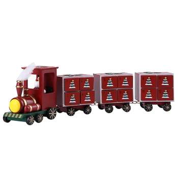 

Christmas Advent Countdown Calendar Wooden Cabinet with Date Drawer Calendar Storage Box - Little Train