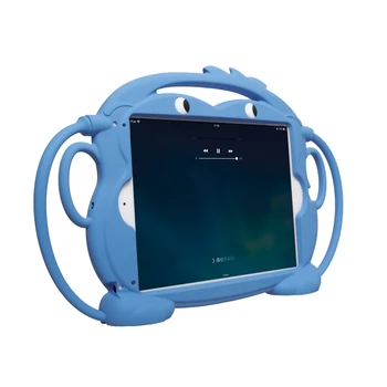 

Kids Shockproof Case For Ipad 9.7 2017 2018 Air 2 1 Pro 9.7 Children Cartoon Monkey Soft Silicone Protect Case Stand Cover(Blue)