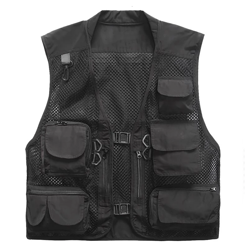 Quick Drying Mesh Tactical Vest Camping Vest Ultralight Fishing Vest Warm Military Outdoor Men Waistcoats with Multi Pocket