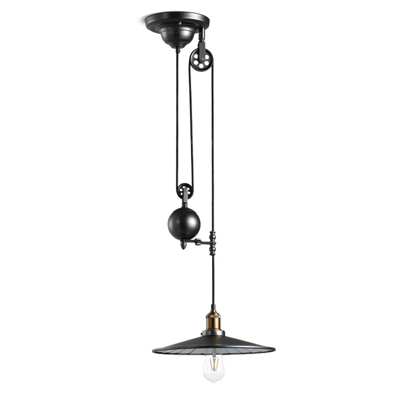 Подвесные светильники в стиле ретро винтажная лампа Лофт с регулируемой высотой