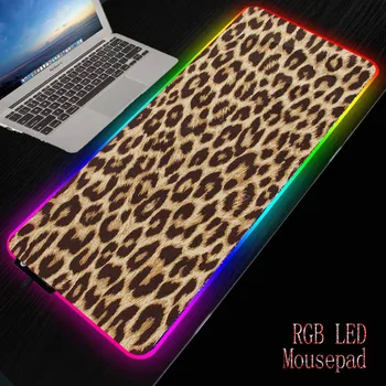

MRGBEST Leopard Texture Large Locking Edge Gamer Computer Desk Mat Anime Non-Skid Gaming MousePad Notebook Pc Accessories