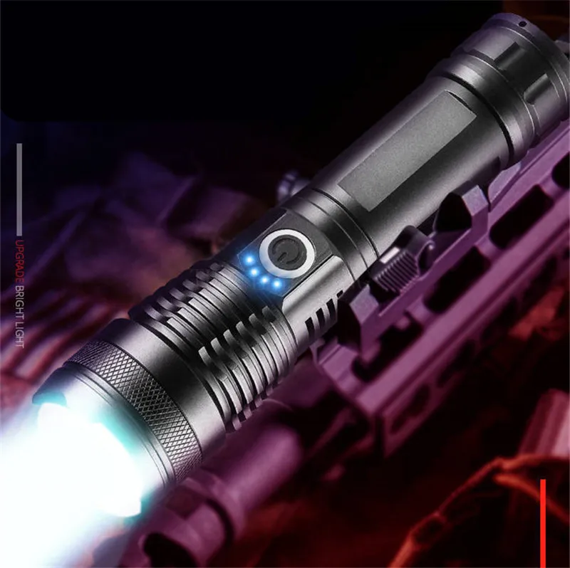 Most Powerful LED Flashlight XHP70 Outdoor LightingTactical Torch USB