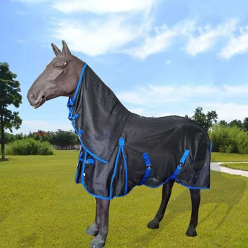 

Sunscreen Horse Fly Rug Anti-mosquito PVC mesh Detachable Full Neck Fly
