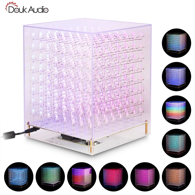 Douk Audio светодиодный куб RGB 8x8x8 3D полный набор для самостоятельной