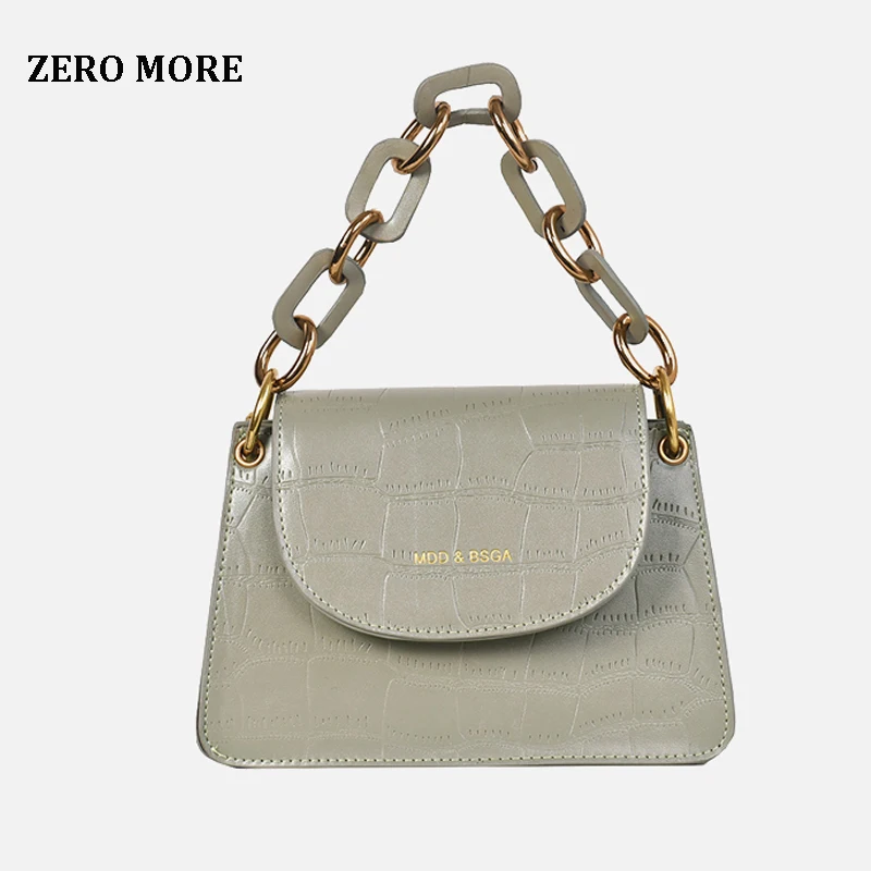 

ZERO MORE Fashion Stone Pattern Shoulder Bags for Women 2019 Desigher Chain PU Leather Ladies Handbags petit sac femme