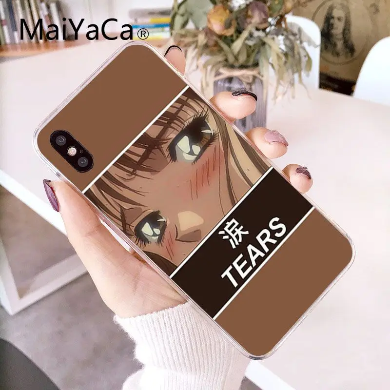 MaiYaCa Sad японский аниме эстетический чехол мягкий чехол для телефона iPhone 5 5Sx 6 7 7plus 8 8Plus X XS MAX XR Fundas Capa
