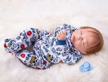 

19"Sleeping Reborn Baby Doll Girl Boy Lifelike Soft Silicone Vinyl Gift Handmade Toys For Children