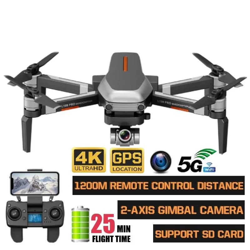 Квадрокоптер MATAVISH 3 PRO GPS 4K две оси Wi Fi FPV 1 2 км|Квадрокоптер с дистанционным