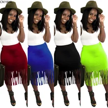 Зимний женский осенний кисточкой подол с высокой талией облегающее платье с юбкой-карандаш миди юбки в винтажном стиле пляжные уличная юбка S-3XL GL8838
