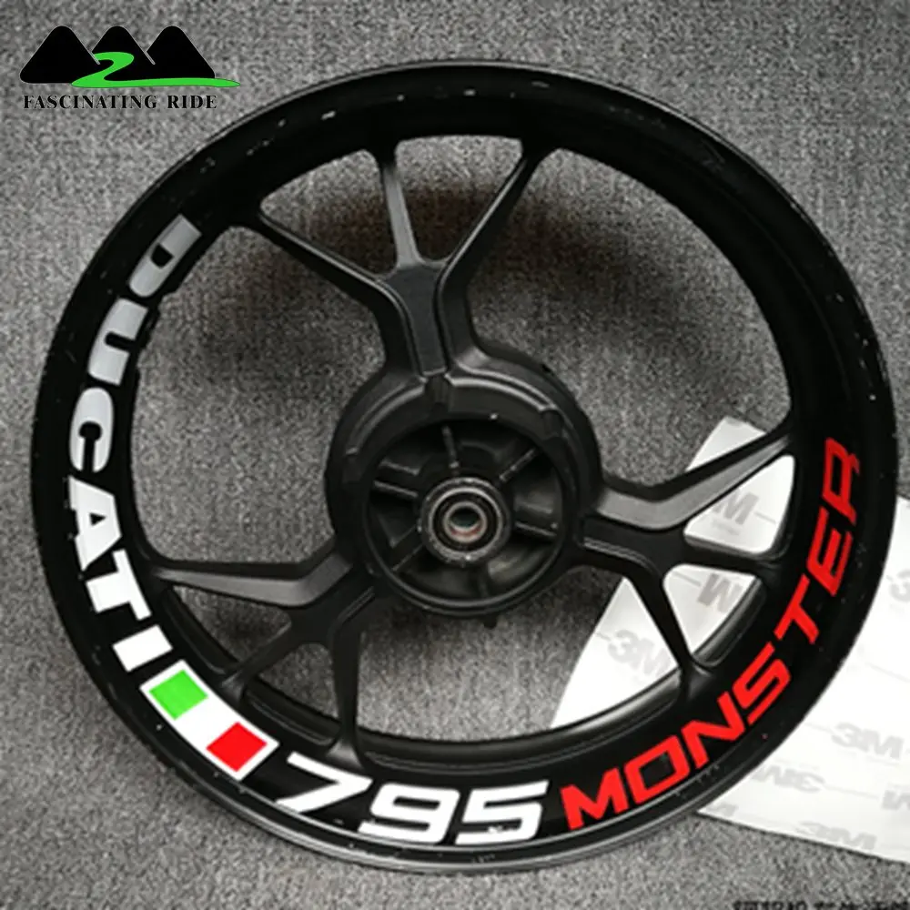 Применимый для поездок на мотоцикле Ducati мотоцикл 696 796 795 821 848 899 1200 1199 1299 Монстр изменение Водонепроницаемый Светоотражающие концентратор Стикеры - Цвет: 795