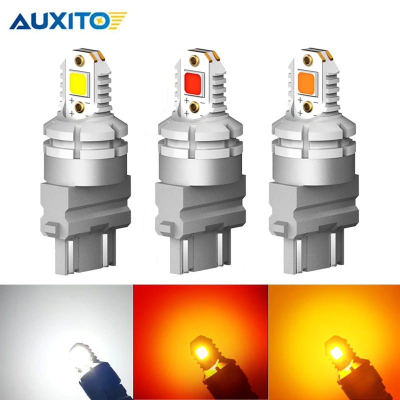2 шт. нет Hyper Flash 3156 светодиодный Canbus T25 PY27W PY27/7 Вт Автомобильный светильник 5050 SMD Янтарный белые красные