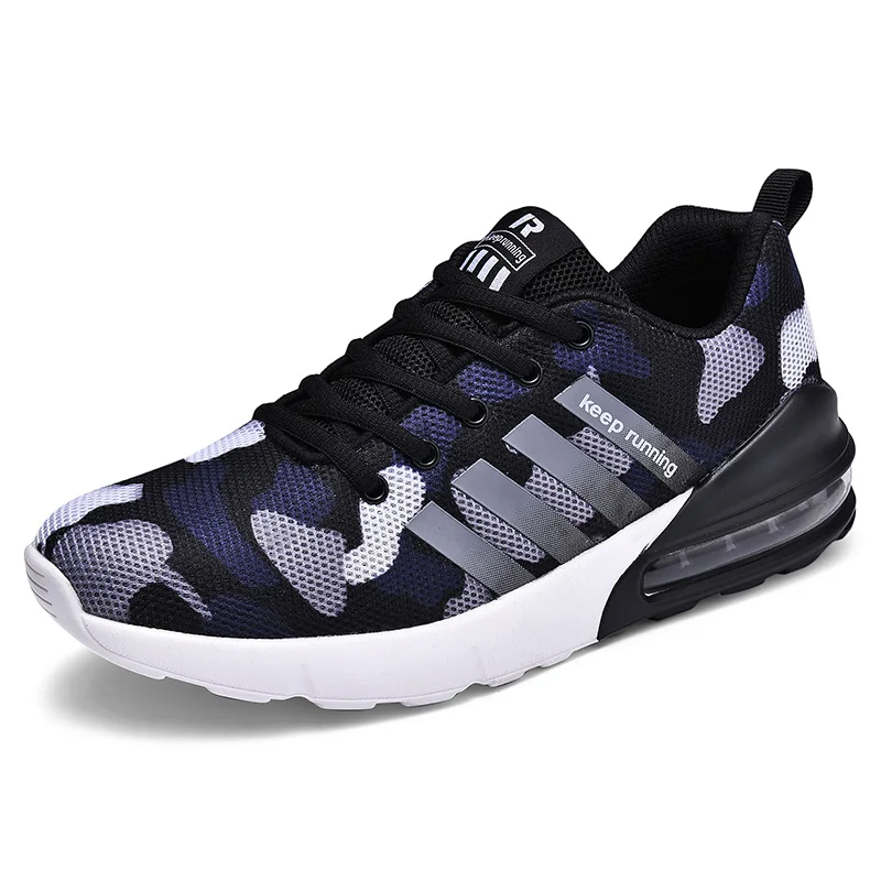 Размер 39-47, новая спортивная обувь для мужчин, дышащие, zapatillas hombre, уличные спортивные кроссовки, легкие, для ходьбы, кроссовки - Цвет: Army Blue