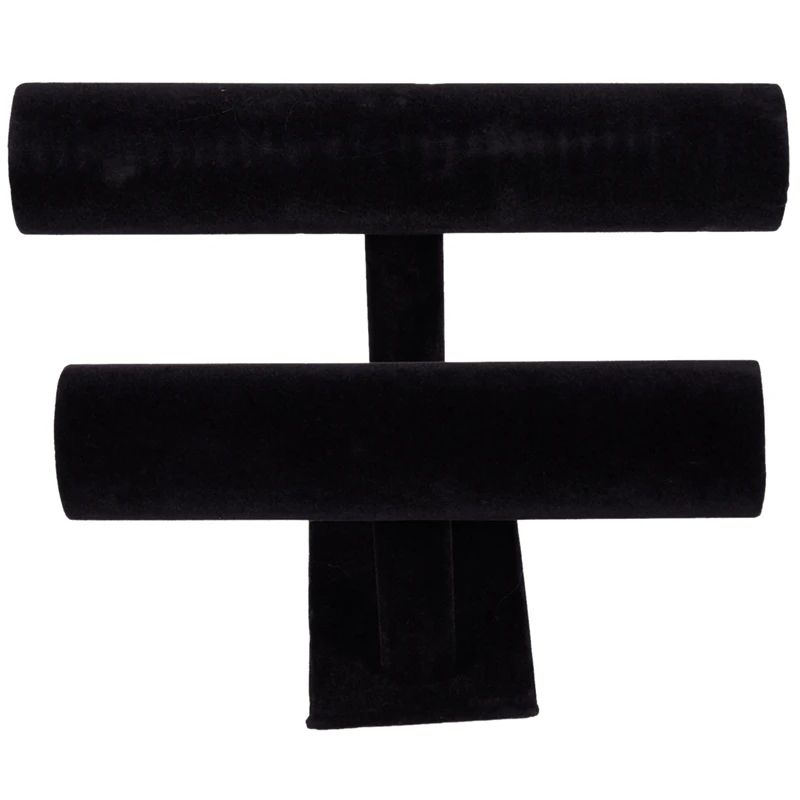 

2-Tier Bangle Bracelet Display Holder T-Bar Stand Black