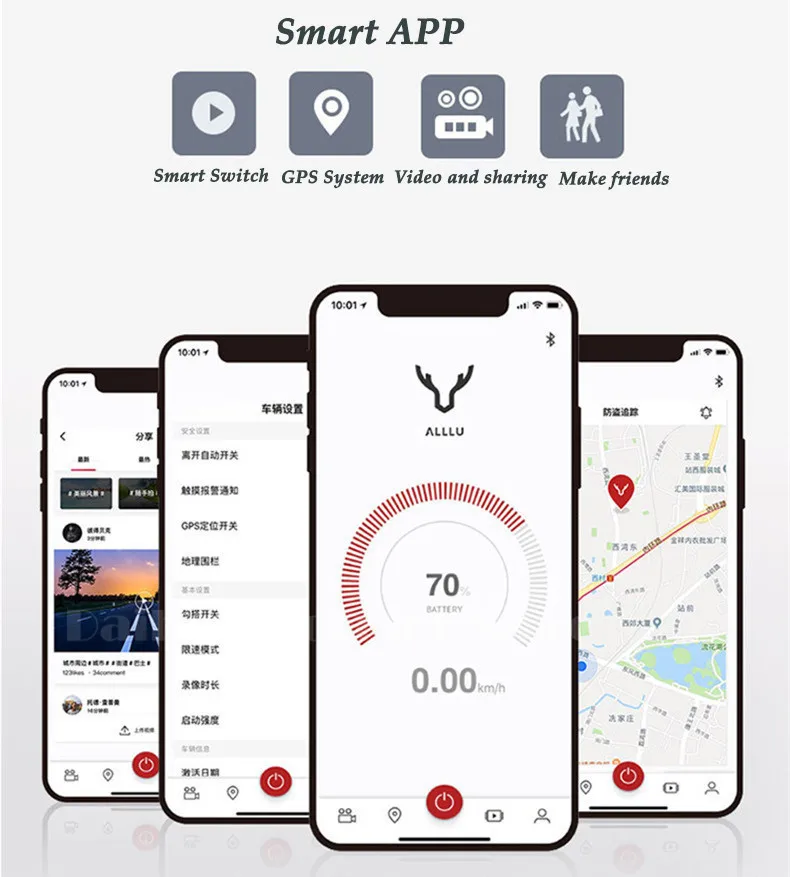 Daibot Electric Scooter Adults Three Wheel Electric Scooters Quick Charge 10 inch 36V 600W Electric Skateboard Scooter With APP  (18)