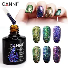 CANNI, новые продукты для ногтей, замачиваются, долговечная черная основа, Павлин, Гелевый лак, Звездные блестки для ногтей, Цветной Гель-лак