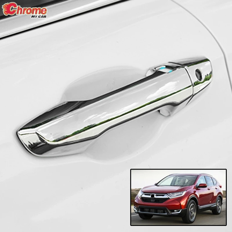 Для Honda CR-V CRV хромированная боковая дверная ручка крышка Накладка умный ключ аксессуары для автомобиля набор