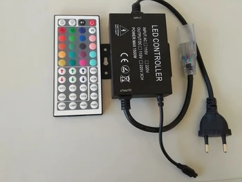 

High voltage AC110V 220V 1500W 44 keys LED IR RGB Remote Controller 3X3A 9A For LED Light 5050 3528 led strip US Plug EU plug