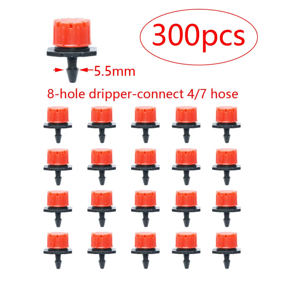 30-1000PCS 4/7mm Garden Irrigation Nozzle Adjustable Dripper Watering Sprinkler Drip Irrigation System Watering Potted Plants raised bed irrigation kit Watering & Irrigation Kits