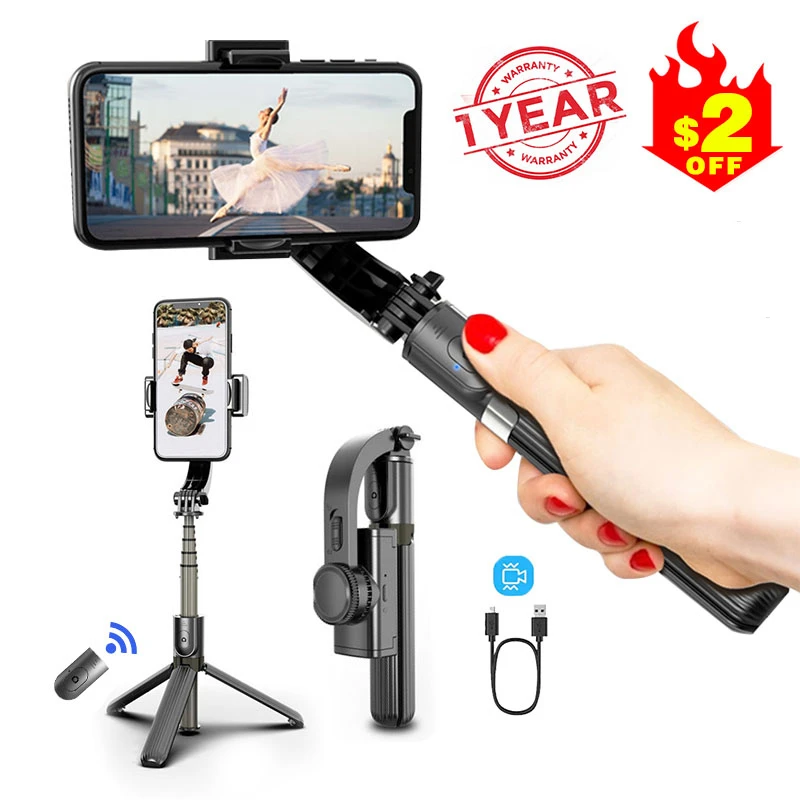 L08 Wireless Bluetooth Selfie Stick Tripods Gimbal Smartphoto
