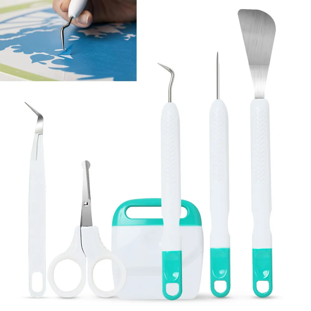 6 Pcs Craft Vinyl Weeding Tools Set Scrapbooking Tool Kit for Cricut /Vinyl