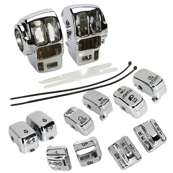 

Motorcycle Chrome Hand Control Switch Housing Buttons Caps Hand Control Switch For Harley Electra Glide SOFTAIL DYNA FLHT 96-13