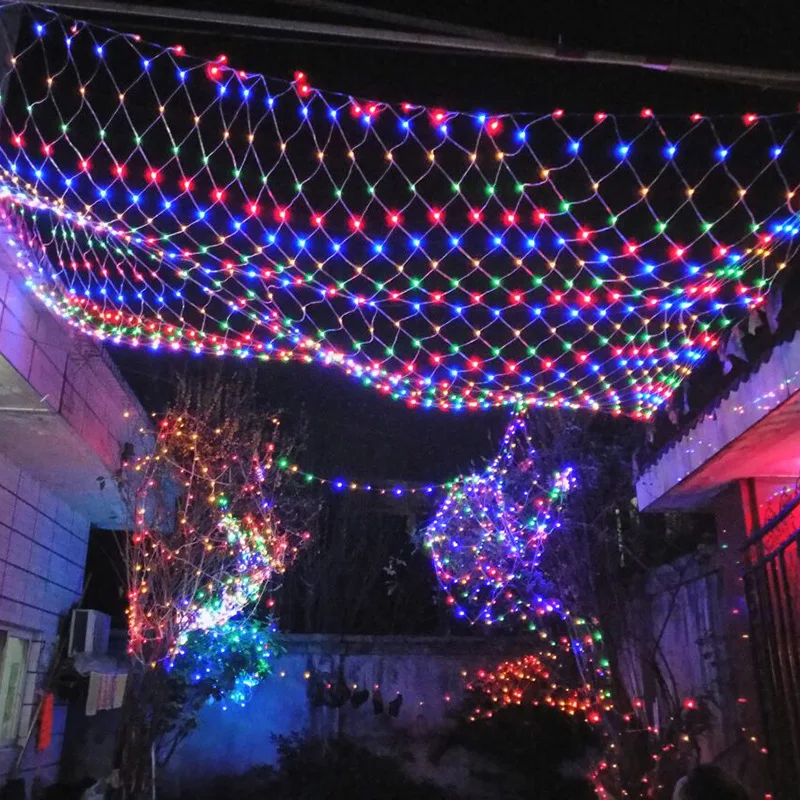 

LED Colored Lamp Flashing Light String Lights Starry Lighting Chain Stars Light Curtain Fishnet Lamp Outdoor Waterproof Holiday