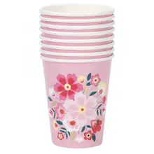 8 шт 270 мл одноразовые бумажные стаканчики с цветочным узором одноразовые бумажные стаканчики для банкета, вечерние, для дома, свадьбы, одноразовые стаканчики для кофе