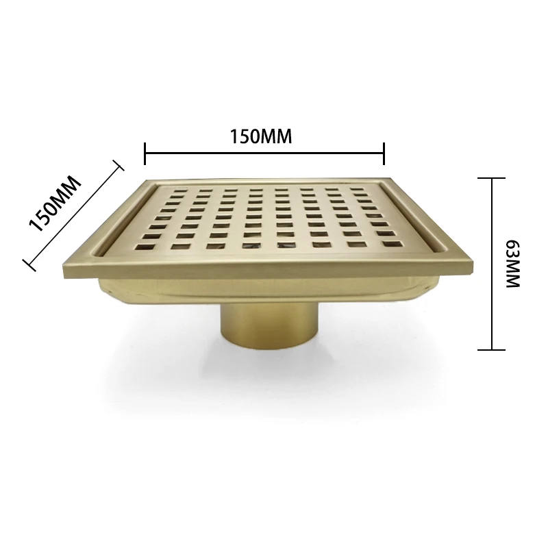 Stainless Steel 15CM*15CM Deodorant Bathtub Floor Drain Deodorant Square Grid Floor Drain Shower Room