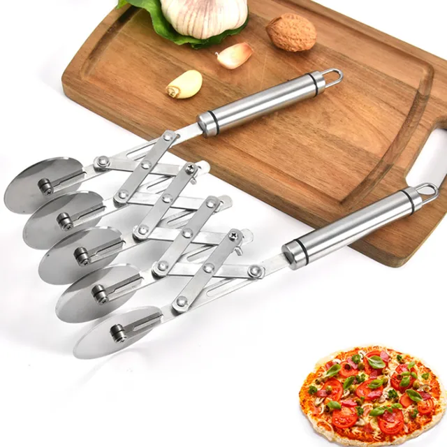 Dropship 5-Wheel Pastry Cutter Stainless Steel Expandable Pizza Slicer  Multi-Round Pastry Knife Baking Cutter Roller Cookie Dough Cutter Divider  to Sell Online at a Lower Price