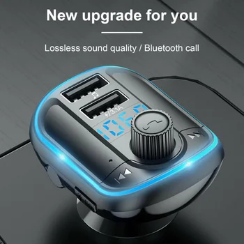

Bluetooth 5.0 Car FM Transmitter Radio MP3 Player USB Charger Wireless Hands-free Support Power Off Memory Function
