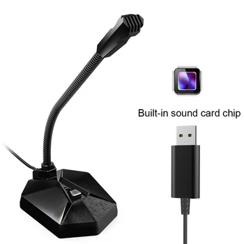 

Wired Video Conference Recording Omnidirectional Pickup For Computer Speech Flexible Gooseneck Studio Home Condenser Microphone